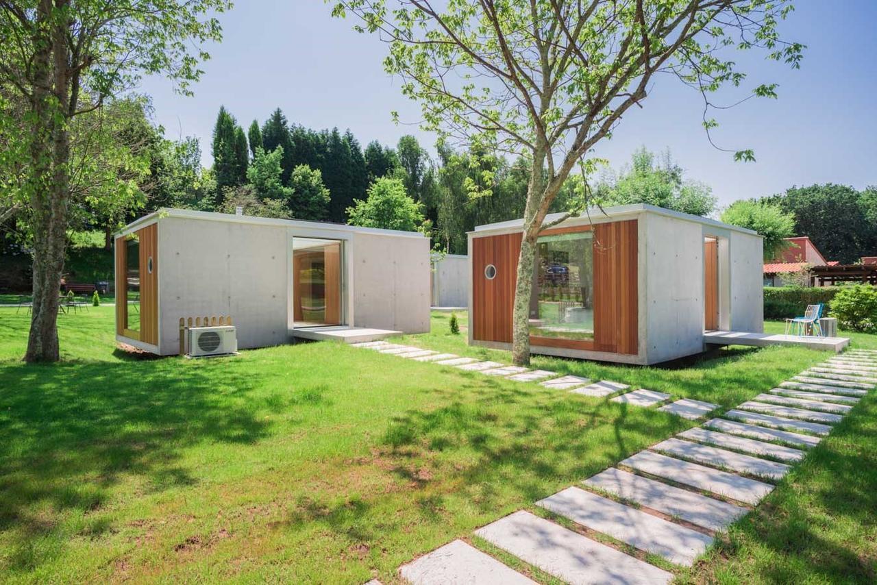 Bungalow Camping Los Manzanos Santa Cruz de Oleiros Kültér fotó